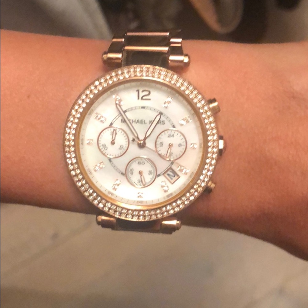 Rose gold micheal Kors watch